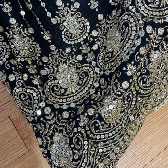 Lehengas | Islamic Wedding Dress Guest Womens Size 38 Black With Gold  Embroidery | Poshmark
